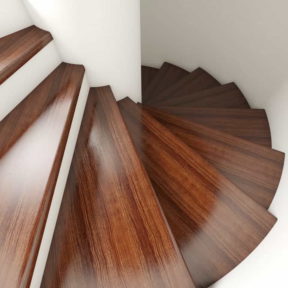 Escaleras de madera por forma